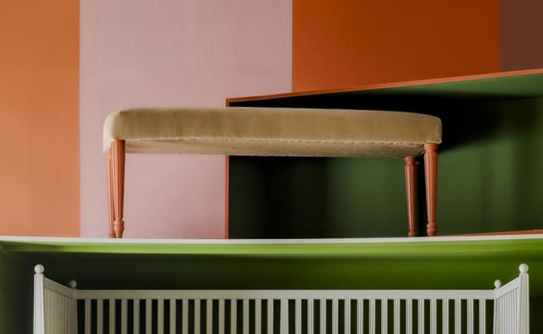 Bromley Ottoman with painted legs