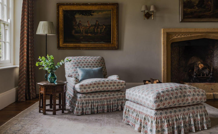 Kingston Armchair | loose cover ruffled skirt