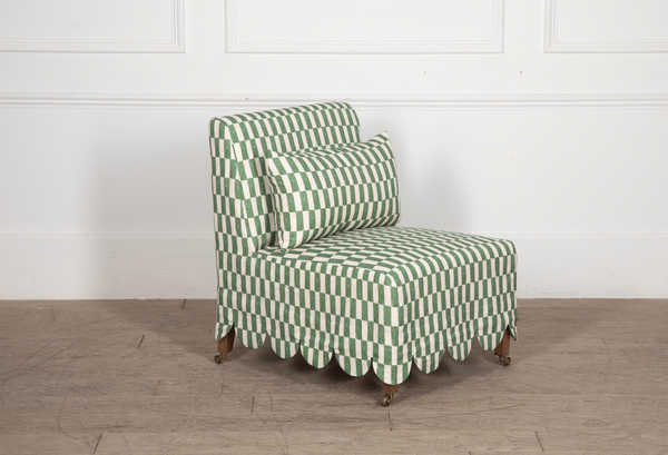 The Hendal Slipper Chair | loose cover scalloped skirt