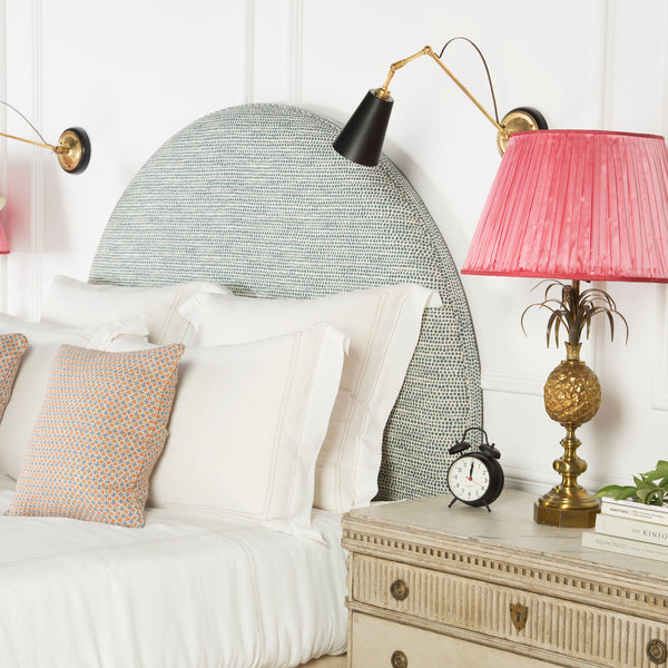 Rounded top upholstered headboard
